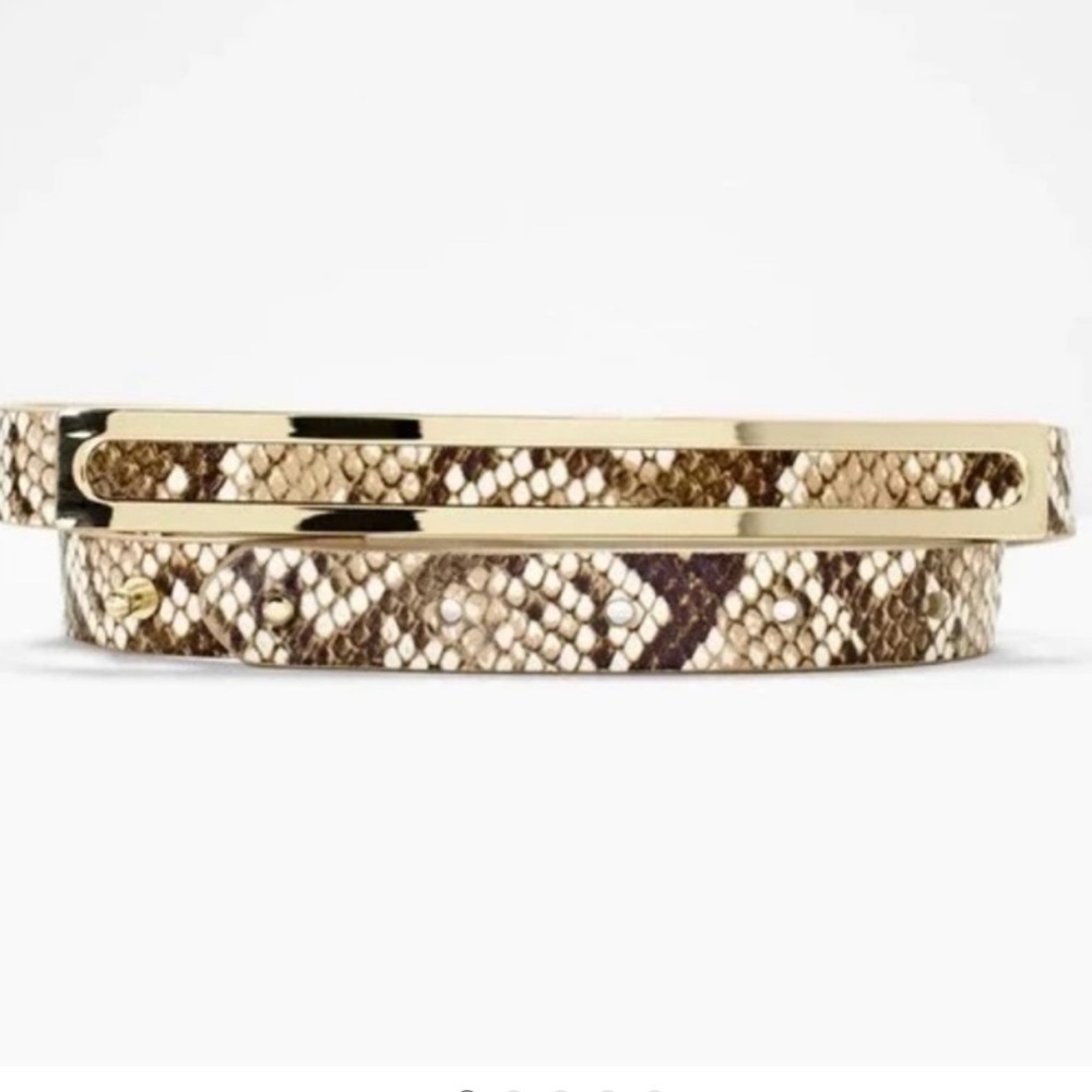 WHBM White House Black Market New with Tags Snake Print Leather Belt NWT Sz Sm